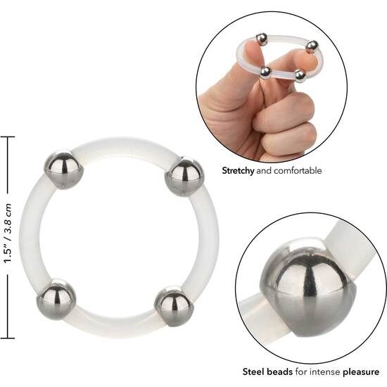 Anillo Peneano de Silicona con Cuentas de Acero