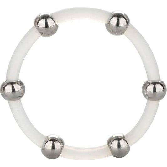 Anillo Peneano de Silicona con Cuentas de Acero XL