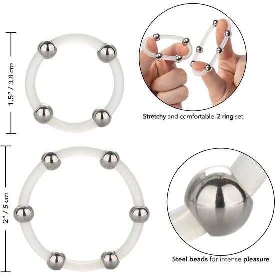 Anillos Peneanos de Silicona con Cuentas de Acero