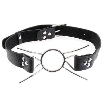 Close-up da Mordaça Aranha Fetish Fantasy Extreme, mostrando o anel de aço e as pernas de metal, ideal para sessões BDSM.