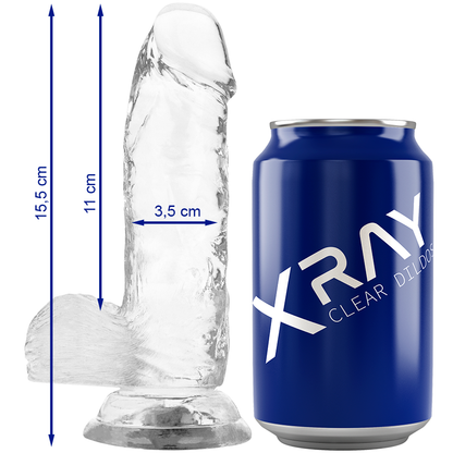 X-RAY - DILDO TRANSPARENTE CON BOLAS 15,5 CM -O- 3,5 CM