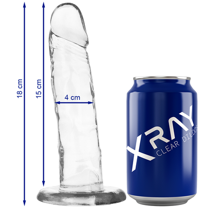 X-RAY - DILDO TRANSPARENTE 18 CM -O- 4 CM