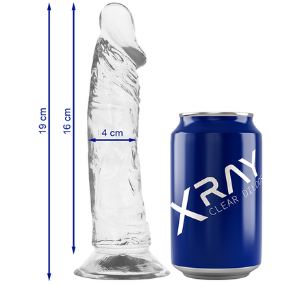 X-RAY - DILDO TRANSPARENTE 19 CM -O- 4 CM