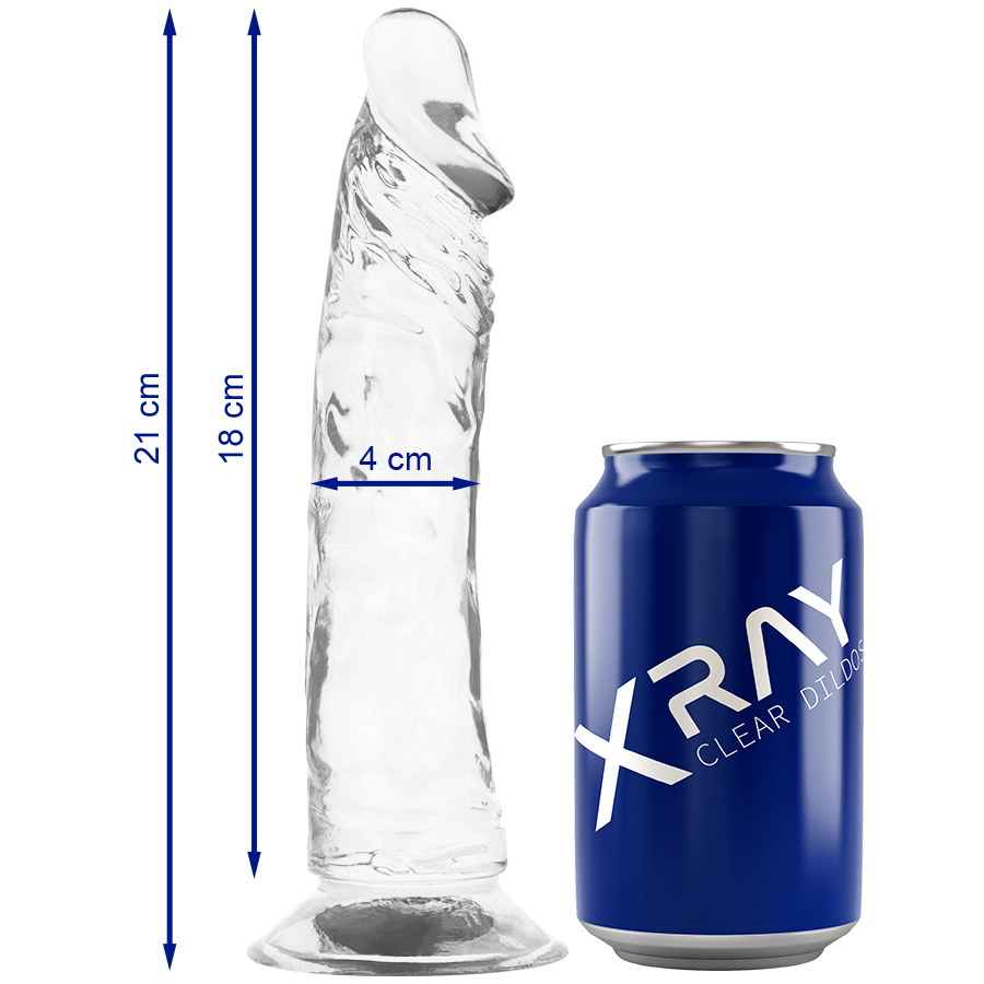 X-RAY - DILDO TRANSPARENTE 21 CM -O- 4 CM