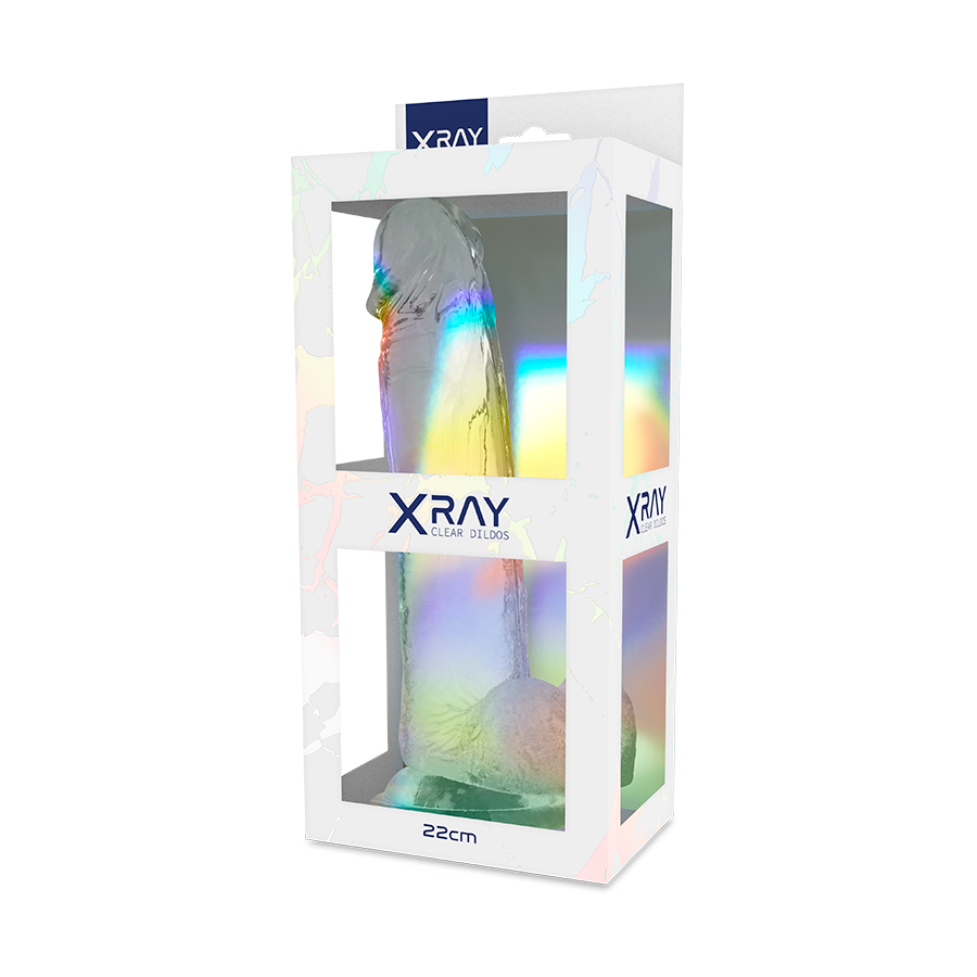 X-RAY - DILDO TRANSPARENTE CON BOLAS 22 CM -O- 4.6 CM