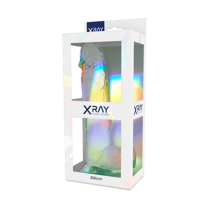 X-RAY - DILDO TRANSPARENTE CON BOLAS 22 CM -O- 4.6 CM