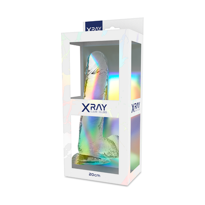 X-RAY - DILDO TRANSPARENTE CON BOLAS 20 CM -O- 4.5 CM
