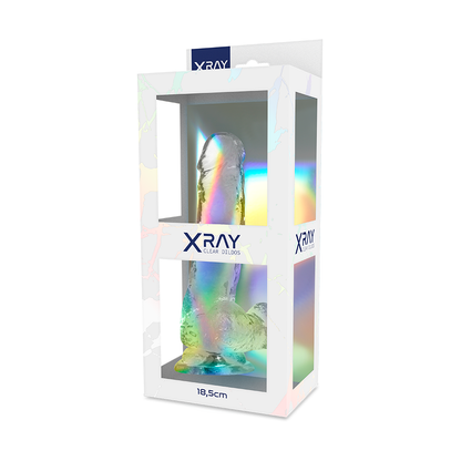 X-RAY - DILDO TRANSPARENTE CON BOLAS 18,5 CM -O- 3,8 CM