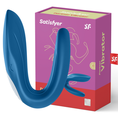 Close-up do Satisfyer Partner Toy Whale, um vibrador para casais com design ergonómico e em silicone.