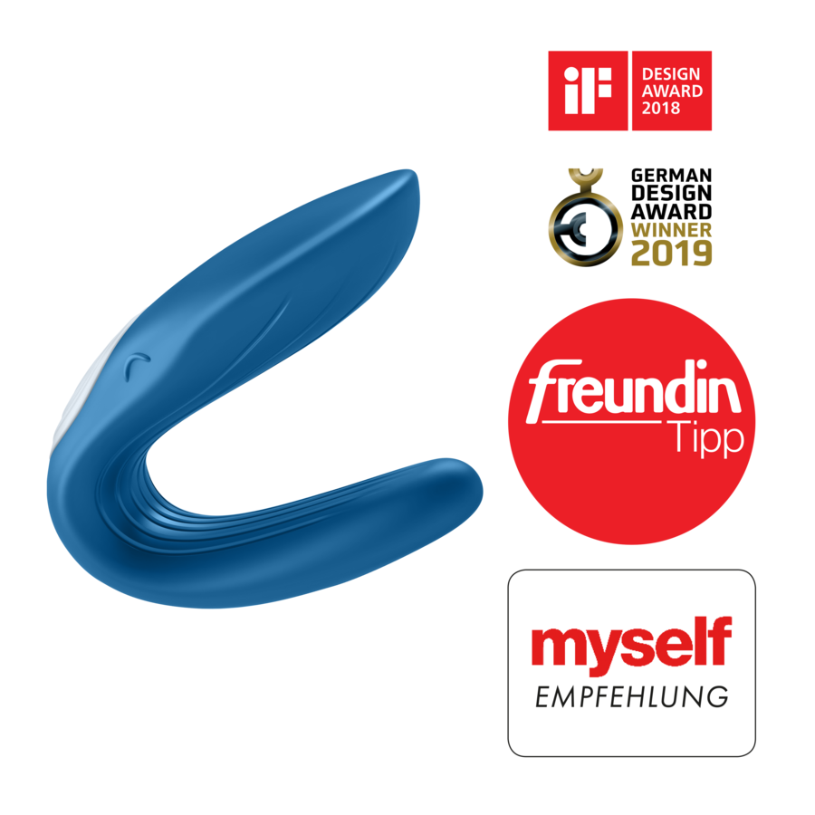 Close-up do Satisfyer Partner Toy Whale, um vibrador para casais com design ergonómico e em silicone.