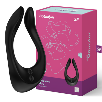 Satisfyer Parceiro Multifun 2 vibrador multifuncional preto, com design ergonómico e flexível para prazer a dois ou solo.