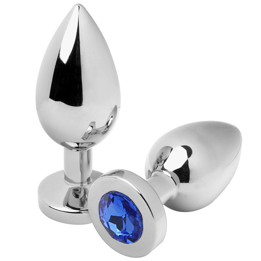 Plug Anal Diamante Azul Mediano 7,62cm