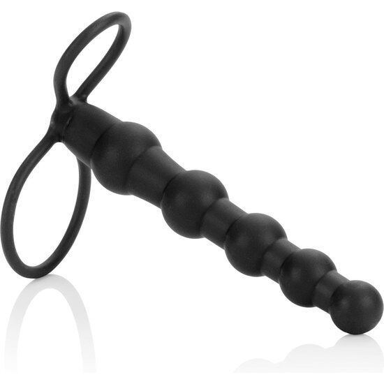 Dildo Doble Perforado de Silicona Negra