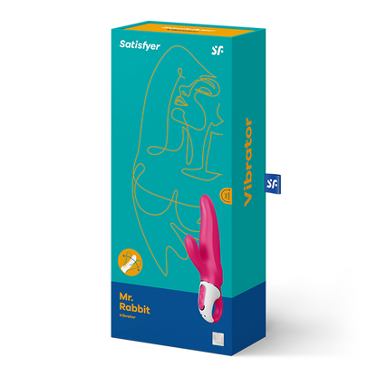 Close-up do Satisfyer Vibrador de Coelho Mr. Rabbit Duplo Estimulador, mostrando sua forma ergonómica e silicone suave.