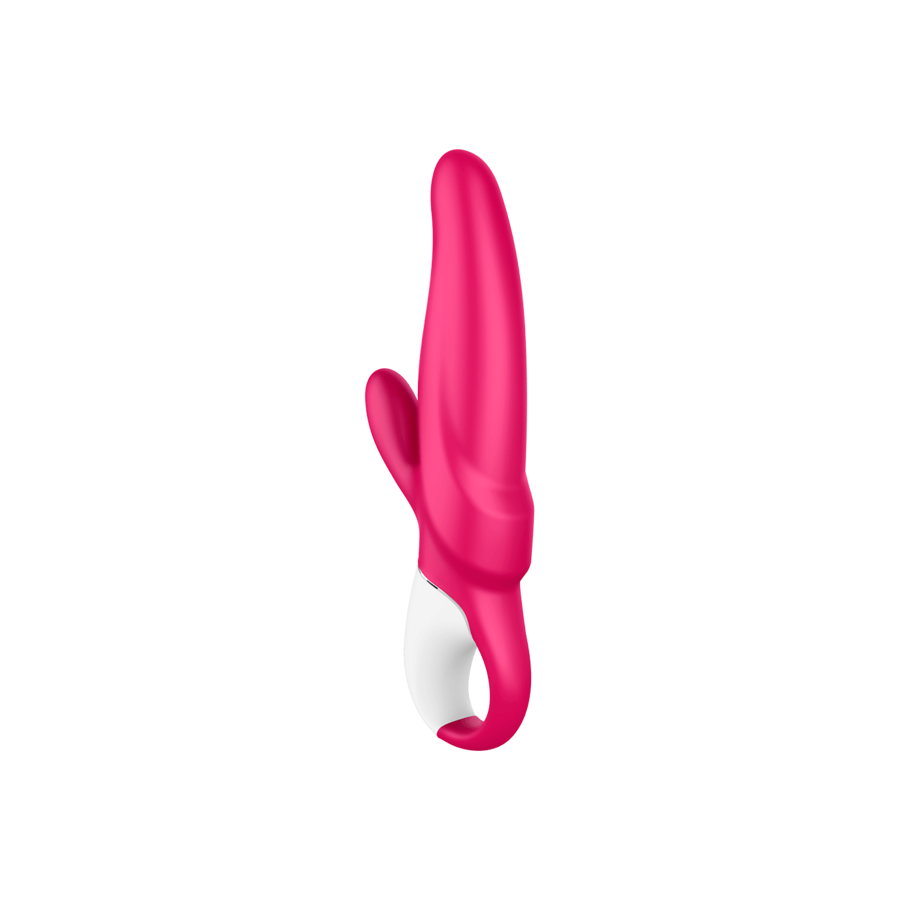 Close-up do Satisfyer Vibrador de Coelho Mr. Rabbit Duplo Estimulador, mostrando sua forma ergonómica e silicone suave.
