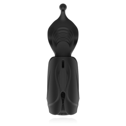 Close-up of the Jamyjob Masturbador Masculino Vibratório Recarregável showing its silicone texture and features.
