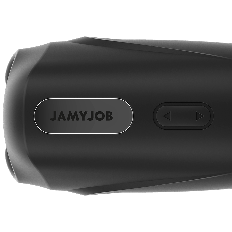 Close-up of the Jamyjob Masturbador Masculino Vibratório Recarregável showing its silicone texture and features.
