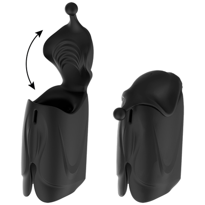 Close-up of the Jamyjob Masturbador Masculino Vibratório Recarregável showing its silicone texture and features.