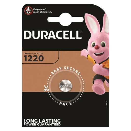 Duracell Bateria Botão Lítio CR1220 3V - 1 Unidade para dispositivos eletrónicos.