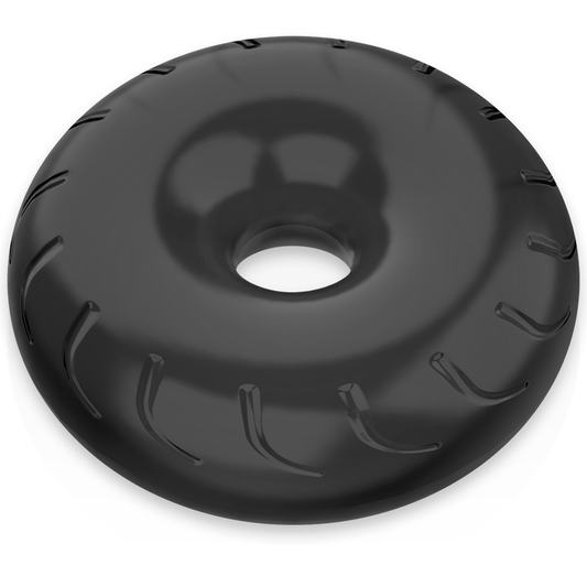 Close-up do Anel Peniano POWERING Super Flexível e Resistente de 5cm Preto, mostrando o material e a flexibilidade.