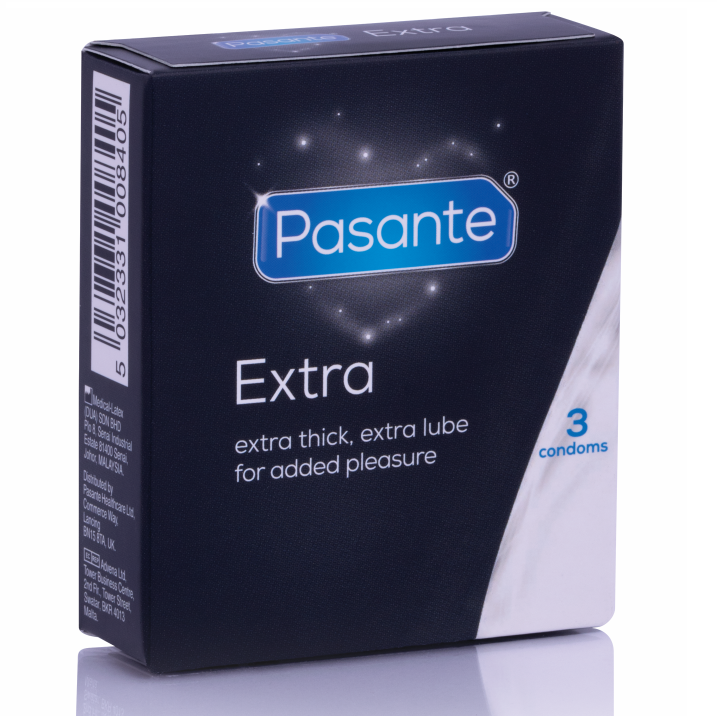 Preservativo PASANTE Extra Grosso de 3 Unidades, para máxima segurança.