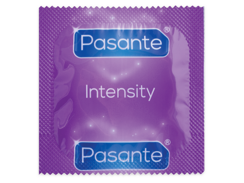 Preservativos PASANTE de Pontos e Nervuras para Intensidade, pacote com 12 unidades