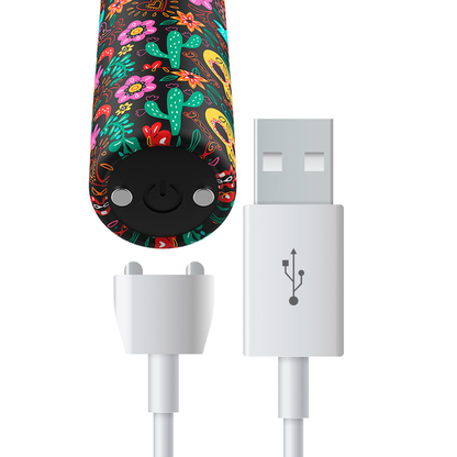 Bala Vibradora Recargable Floral con 10 Intensidades