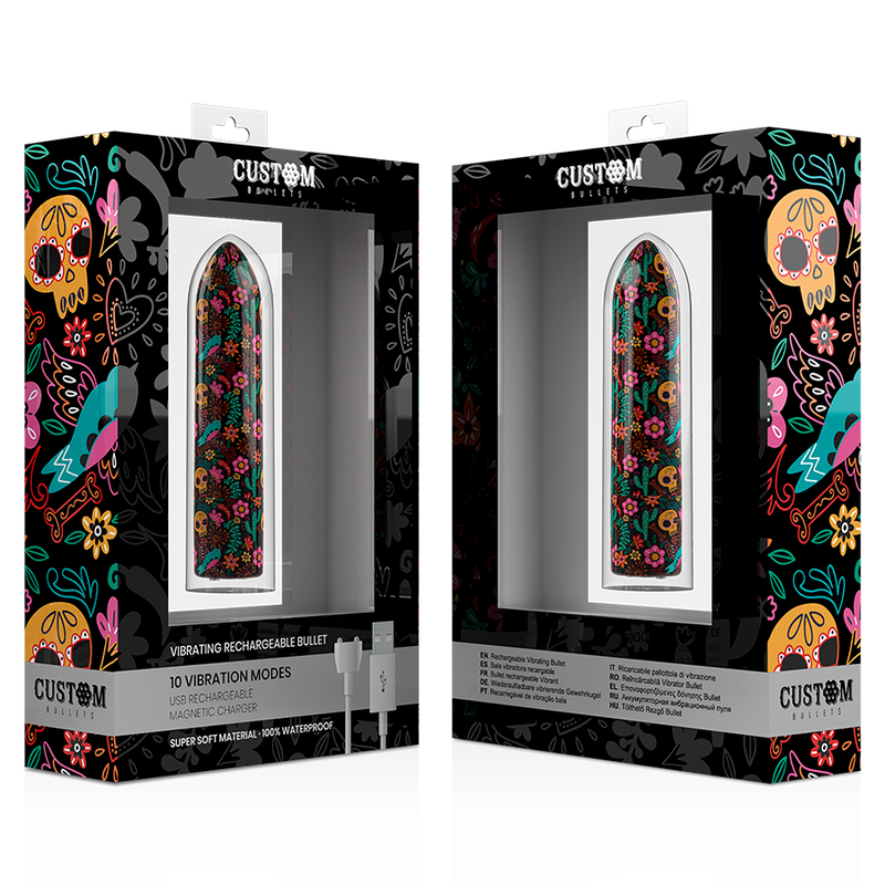 Bala Vibradora Recargable Floral con 10 Intensidades
