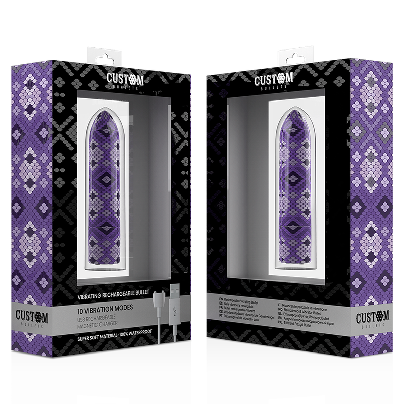 Bala Vibratoria Recargable Magnética Morada con 10 Vibraciones