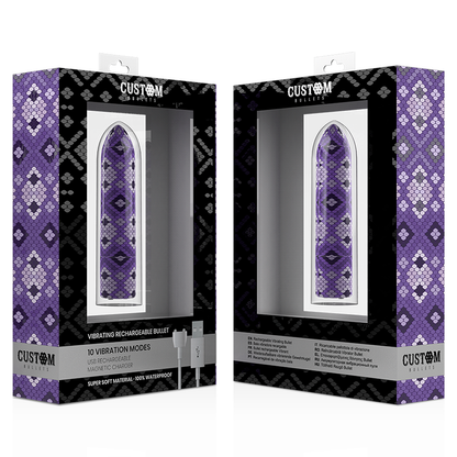 Bala Vibratoria Recargable Magnética Morada con 10 Vibraciones