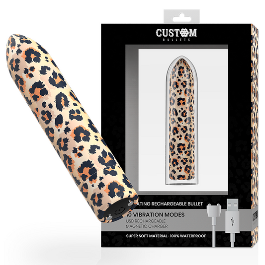 Balas Vibratorias Recargables Leopardo con 10 Intensidades