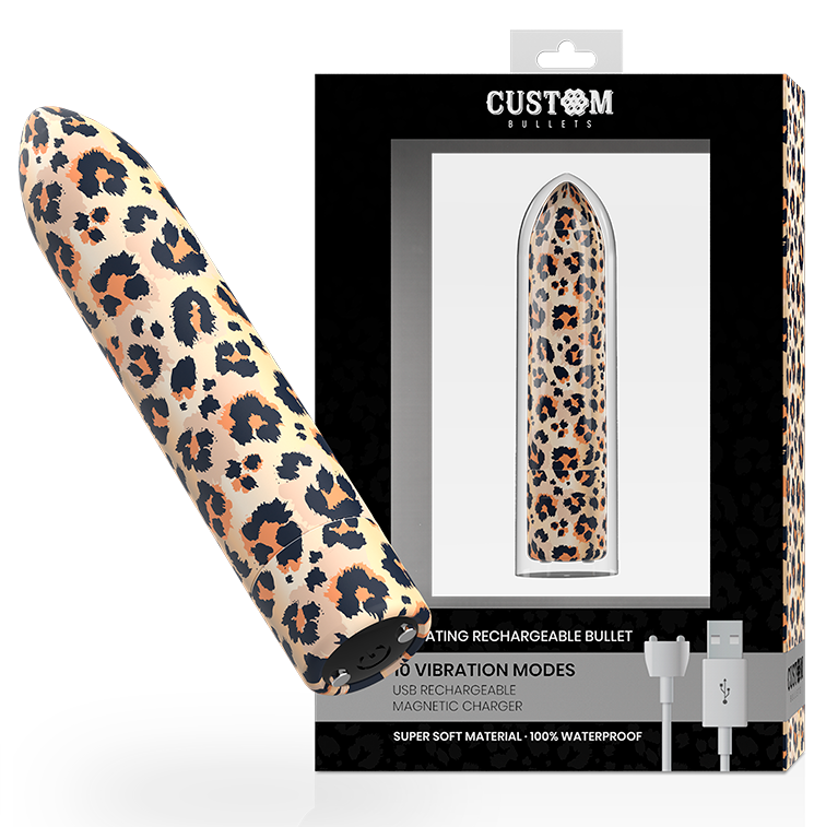 Balas Vibratorias Recargables Leopardo con 10 Intensidades