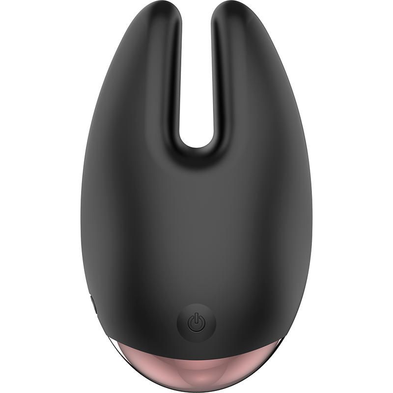 Coquette Chic Desire Estimulador Clitoriano Recarregável Preto/Ouro com 10 Vibrações, exibindo seu design elegante e material de silicone.