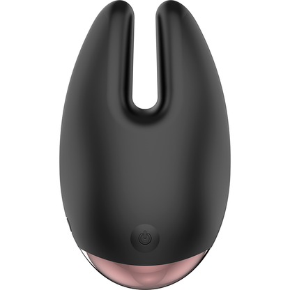 Coquette Chic Desire Estimulador Clitoriano Recarregável Preto/Ouro com 10 Vibrações, exibindo seu design elegante e material de silicone.