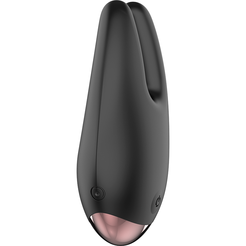 Coquette Chic Desire Estimulador Clitoriano Recarregável Preto/Ouro com 10 Vibrações, exibindo seu design elegante e material de silicone.