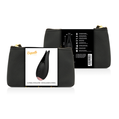 Estimulador Clitoriano COQUETTE CHIC DESIRE Preto/Ouro, mostrando o design elegante e material de silicone.