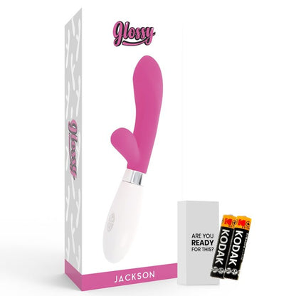 Vibrador coelho GLOSSY Jackson de silicone com 10 funções para estimulação do ponto G e clitóris.