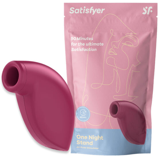 Satisfyer One Night Stand - Estimulador de Ondas de Pressão em vermelho berry, mostrando seu design compacto.