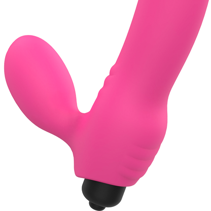 Vibrador OHMAMA Bix Edição de Natal Rosa para estimulação dupla.