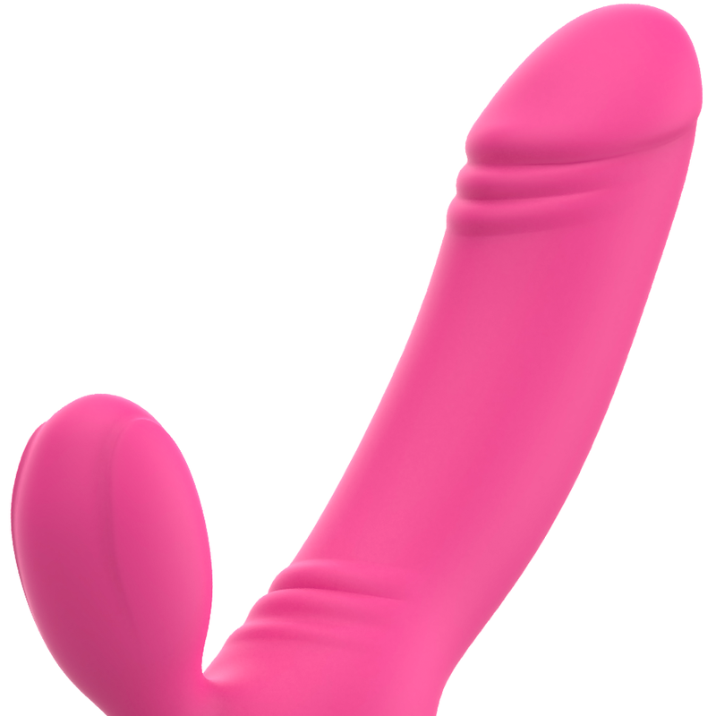 Vibrador OHMAMA Bix Edição de Natal Rosa para estimulação dupla.