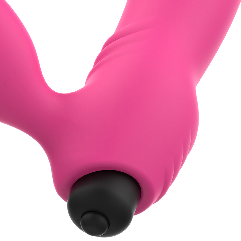 Vibrador OHMAMA Bix Edição de Natal Rosa para estimulação dupla.