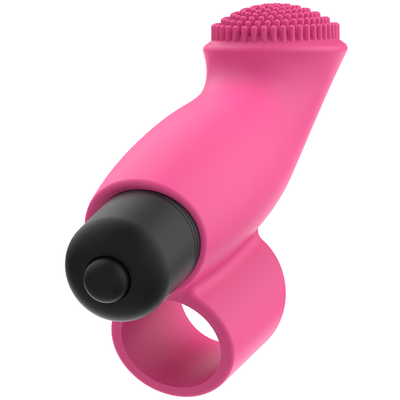 OHMAMA Vibrador Dedal Edição de Natal Silicone Rosa, detalhe do design ergonómico e material macio