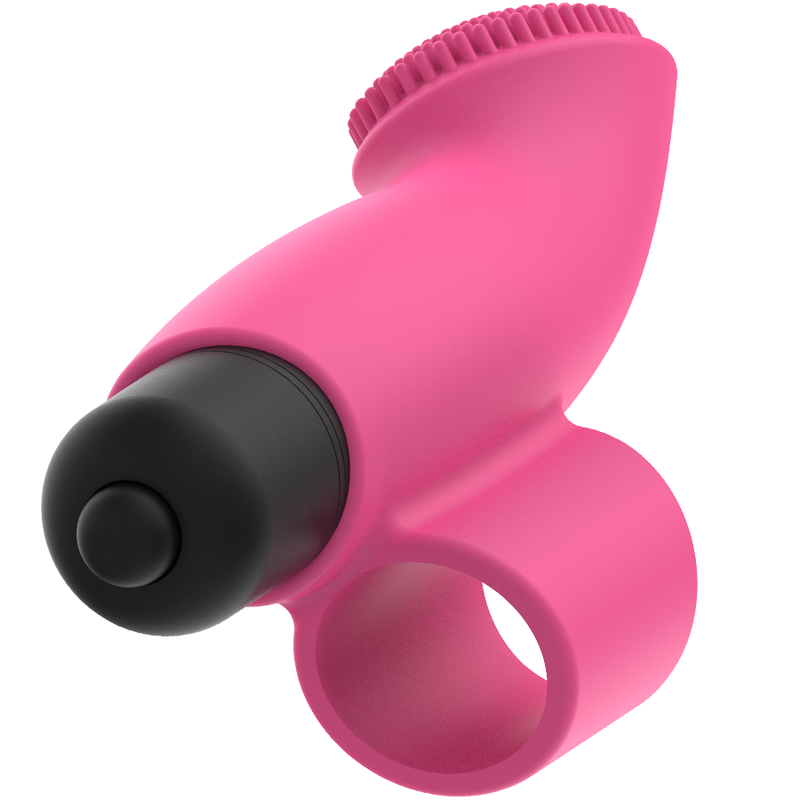 OHMAMA Vibrador Dedal Edição de Natal Silicone Rosa, detalhe do design ergonómico e material macio