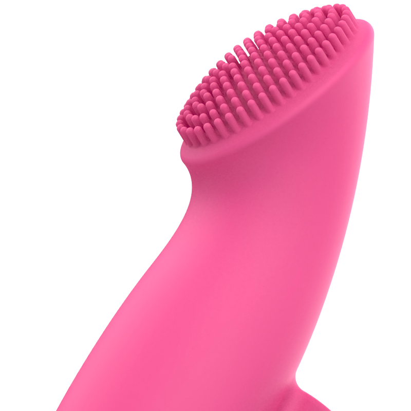 OHMAMA Vibrador Dedal Edição de Natal Silicone Rosa, detalhe do design ergonómico e material macio