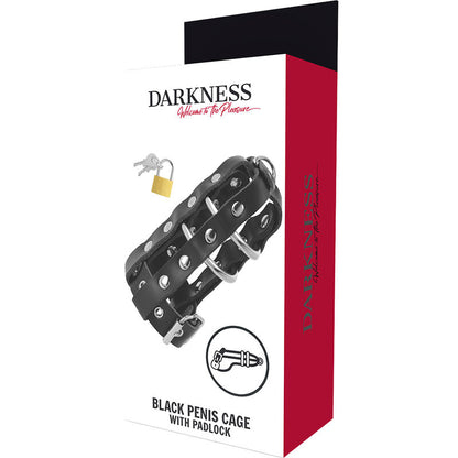 Darkness Gaiola de Castidade de Couro Vegano com Fechadura para jogos BDSM
