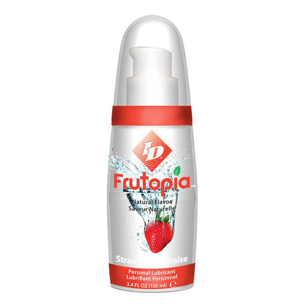 ID Lubrificante Frutopia Sabor Morango 100ml em embalagem com bomba