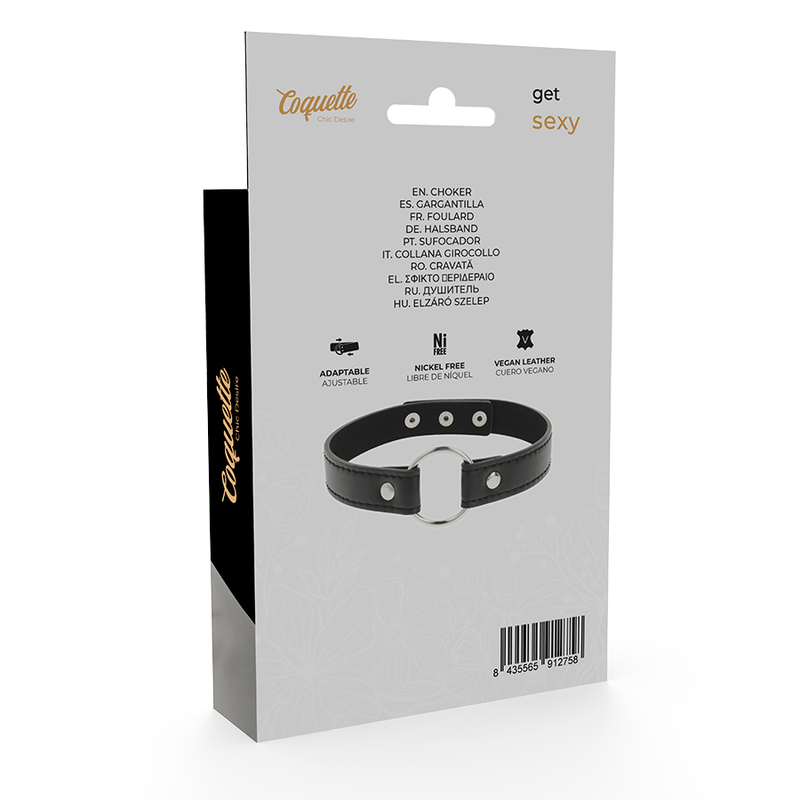 Colar de couro vegano ajustável Coquette Chic Desire.