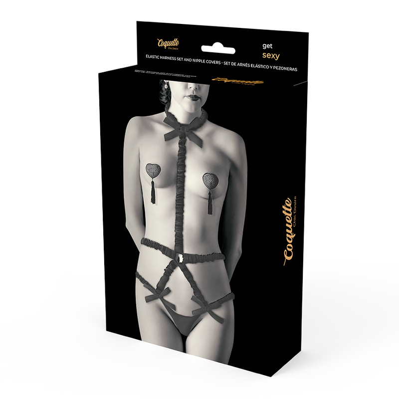 COQUETTE CHIC DESIRE Conjunto Lingerie Premium com Capas de Bico, exibindo detalhes do design e textura.