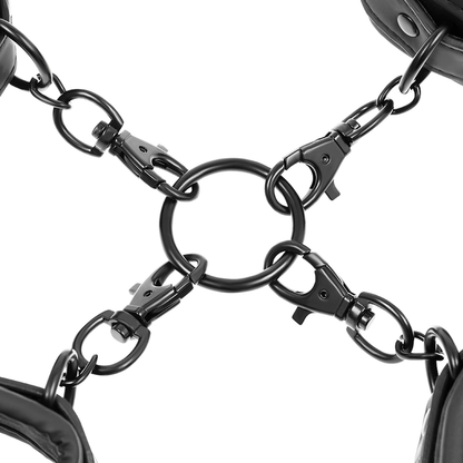 Imagem do Conjunto de Algemas FETISH SUBMISSIVE para Mãos e Tornozelo com Forro de Neoprene.