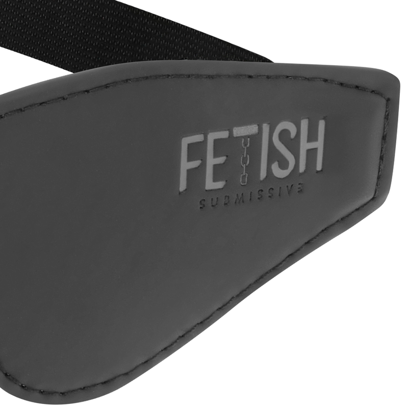 Máscara Fetish Submissive de couro vegano com forro de neoprene, para jogos BDSM.